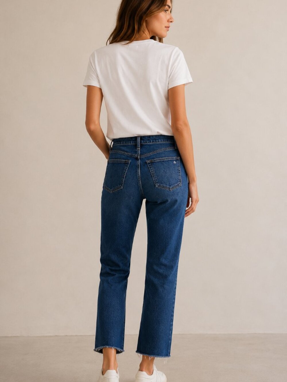 Rag & Bone Wren High Rise Slim Straight Crop Jeans Ella Blue Wash Size 26 - Picture 2 of 6